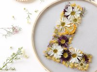 LilyArdor Embroidery Hoop with Pressed Flowers